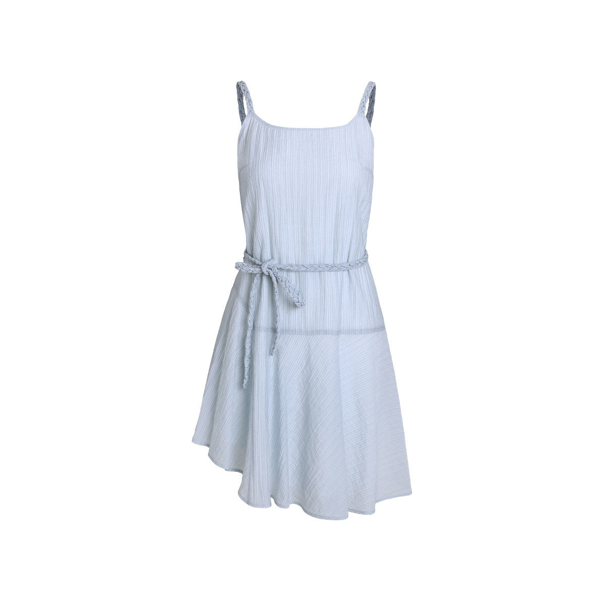 fano_Elegant_High_Waist_Aline_Sleeveless_Tie_Waist_Lyocell_Light_Blue_Midi_Dresses_MISSTT