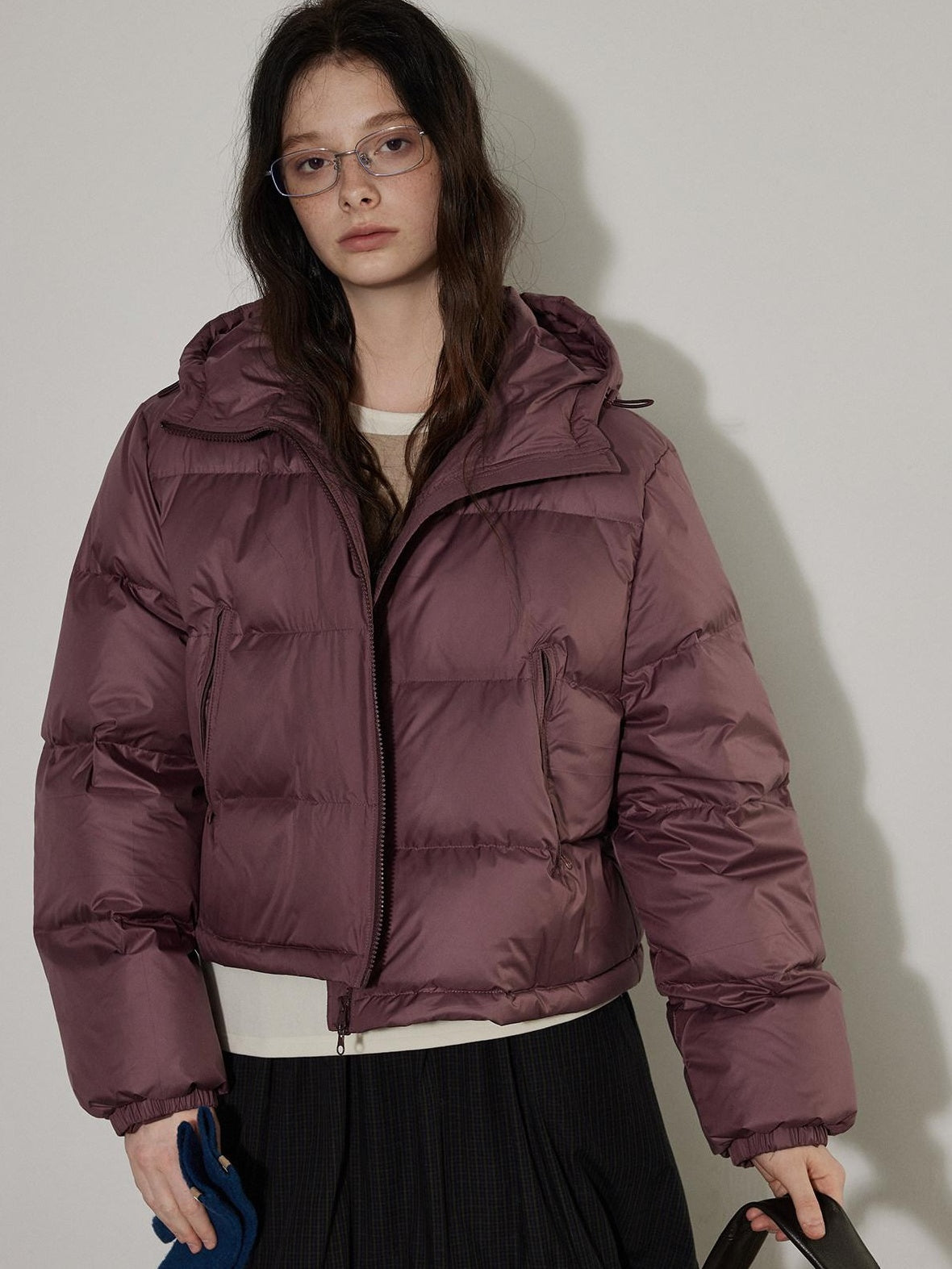 Lofi choose 90 Percent White Duck Down Warm Loose Hooded Short Casual Zipper Down Jackets