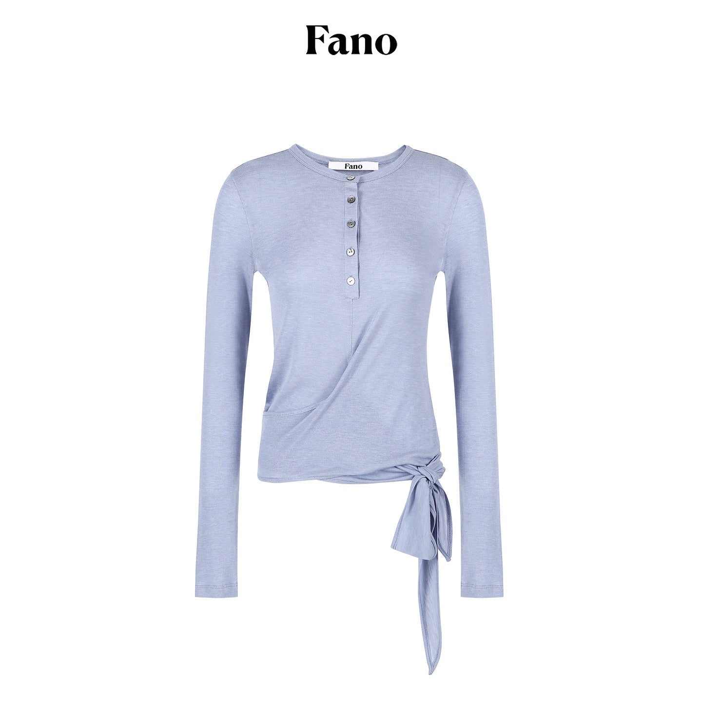 fano_Soft_Lyocell_Blend_Slim_Fit_Office_Tee_For_Women_Haze_Blue_Long_Sleeve_T-Shirts_MISSTT