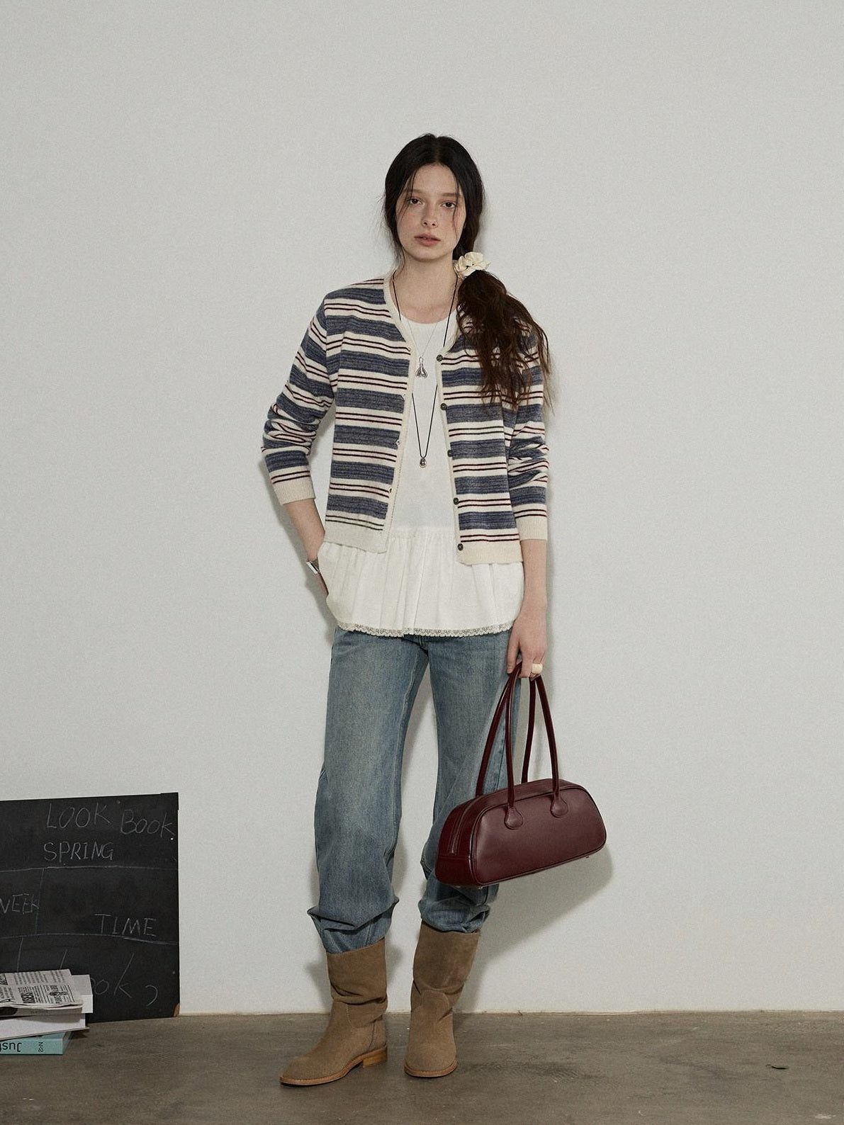Lofi choose Versatile Layering Commuter Loose Fit Crew Neck Women White Tank Tops