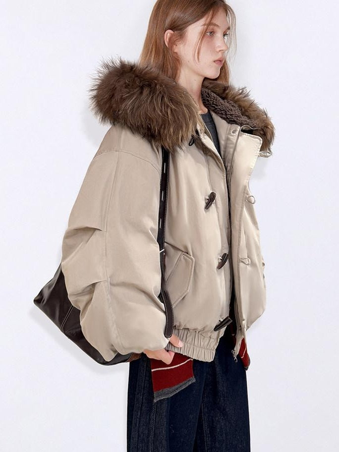 fano 90 Percent White Duck Down Warm Hooded Casual Windproof Womens Down Jackets