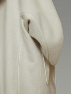 unspoken 100 Percent Sheep Wool Commuter Relaxed Notched Lapel White Wool Coats