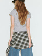 fano Moisture Wicking Slim Fit Korean Commuter Crew Neck Tee Basic Crop Tops