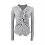 someone_sometimes_Ruffled_V-neck_Slim_Fit_Thin_Knit_Viscose_Women_Oatmeal_Long_Sleeve_T-Shirts_MISSTT