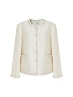 unspoken Wool Blend Minimal Commuter Relaxed Fit 3D Tailored Cropped Jackets