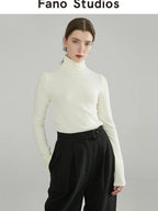 fano Commuter Turtleneck Slim Fit Women Acrylic Knit Solid Sweaters
