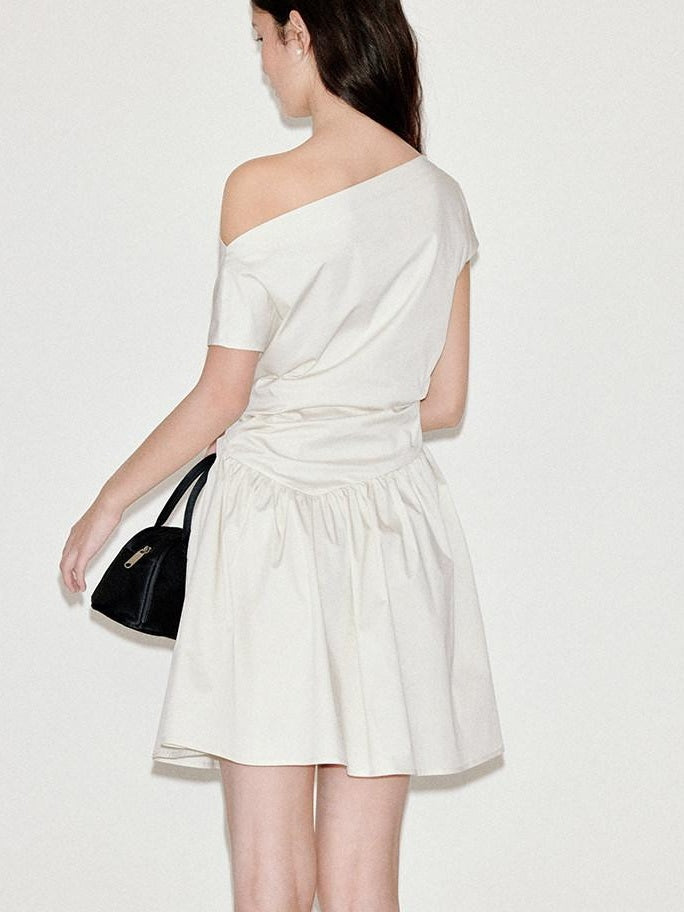 fano High Waist Cotton Blend A Line Office Casual Women Everyday Dresses Midi Dresses