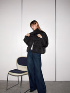 someone sometimes Vintage Blue Natural Waist Relaxed Fit Casual Polyester Wide Leg Jeans