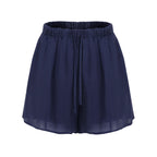 fano_Comfortable_Collared_Long_Sleeve_Navy_Two_Piece_Women_Top_&_Shorts_Sets_MISSTT