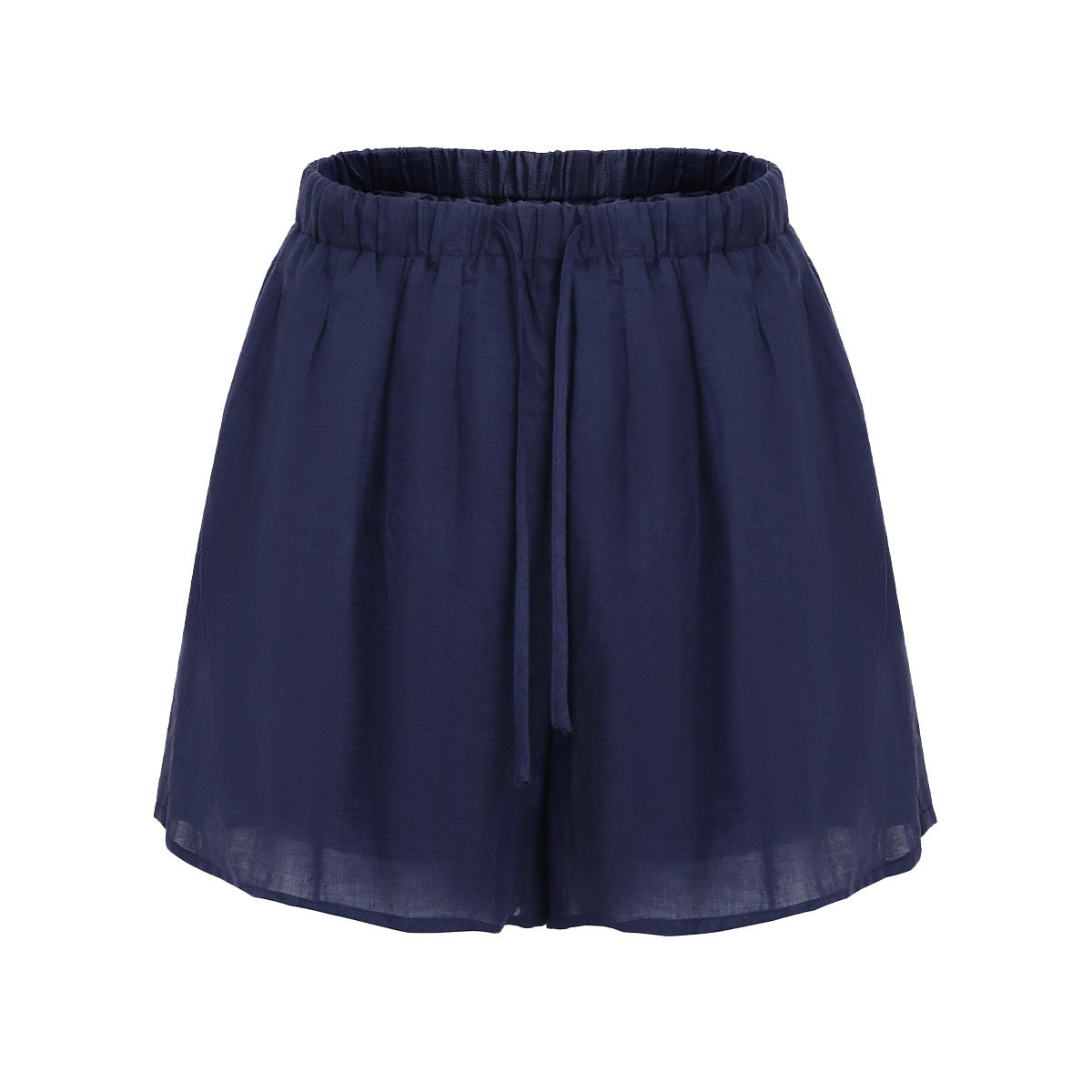 fano_Comfortable_Collared_Long_Sleeve_Navy_Two_Piece_Women_Top_&_Shorts_Sets_MISSTT