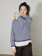 Lofi choose Acrylic Cotton Soft Striped Loose Fit Pullover Commuter Style Women Sweaters