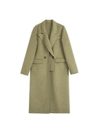 unspoken 70 Wool 30 Polyester Blend Minimalist Straight Double Breasted Blazer Wool Coats