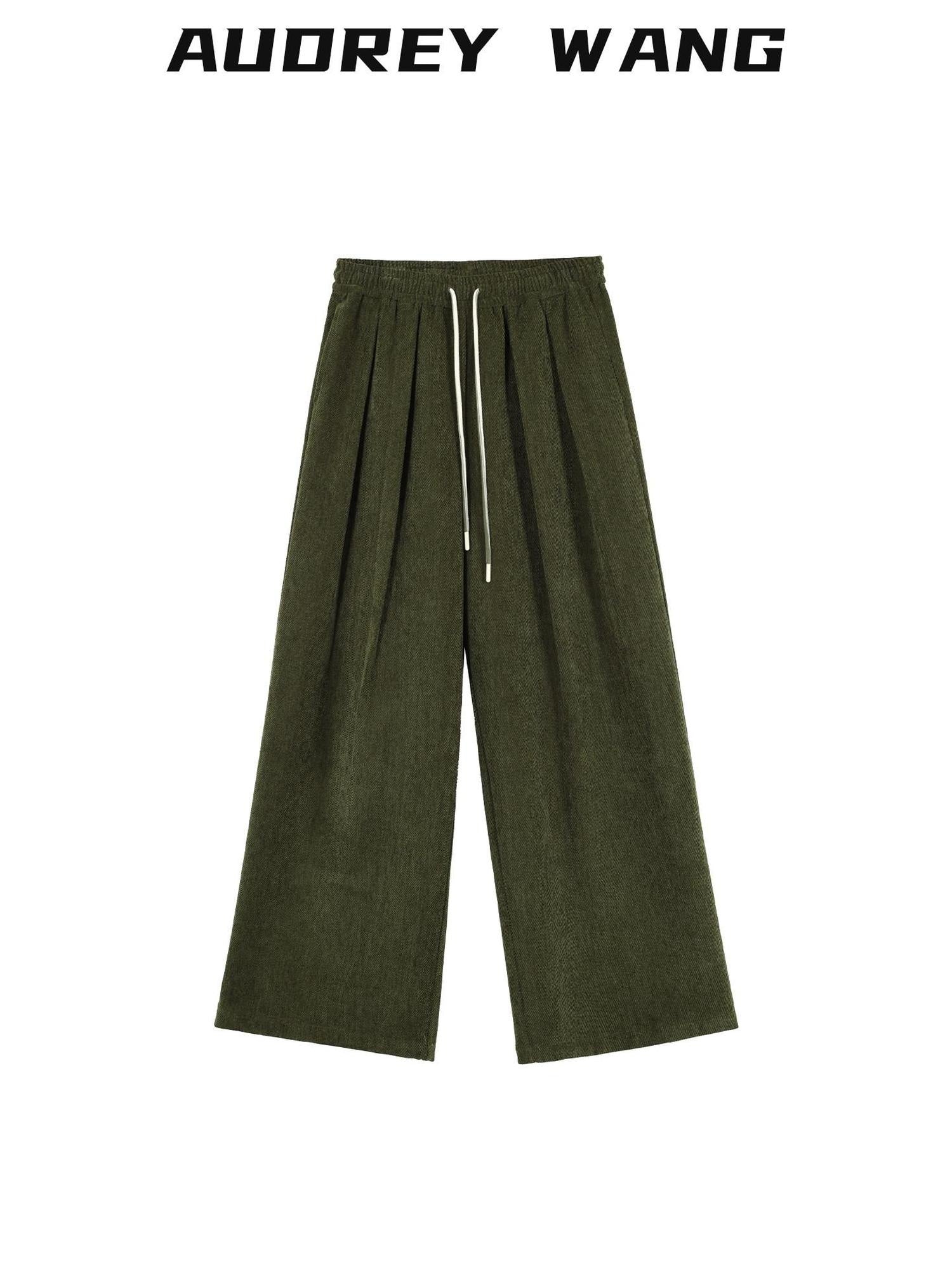 audreyyang Comfort Stretch Polyester Casual Elastic Pull On Women Wide Leg Pants