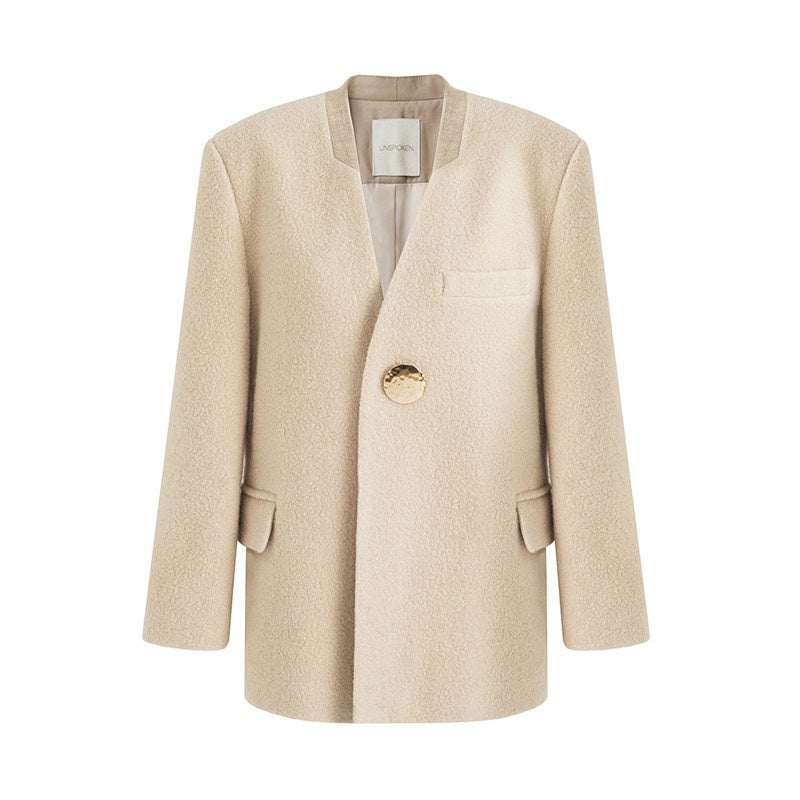 unspoken_Cream_Wool_Blend_Commuter_Loose_Fit_V-neck_Single_Button_Women_Wool_Coats_MISSTT