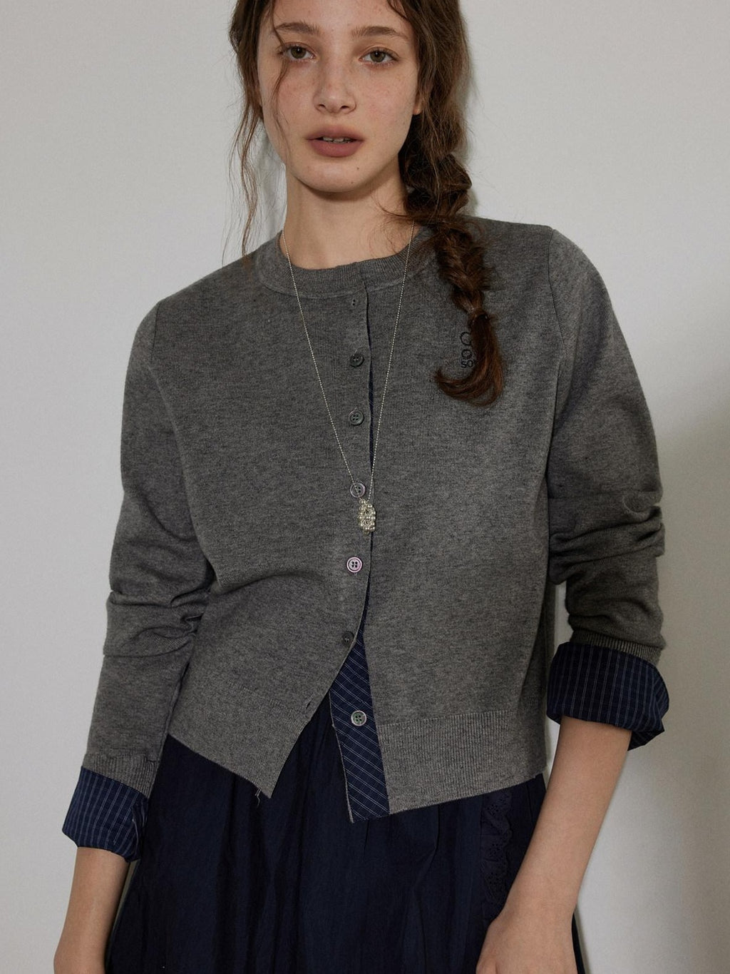 Lofi choose Soft Acrylic Loose Commuter Round Neck Button Long Sleeve Women Knit Cardigans