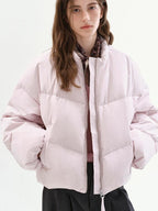 fano 90 Fill White Duck Down Warm Baseball Collar Casual Women Pink Down Jackets