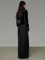 unspoken Tailored Slim Minimalist Commuter Stand Collar Women Black Short Coat