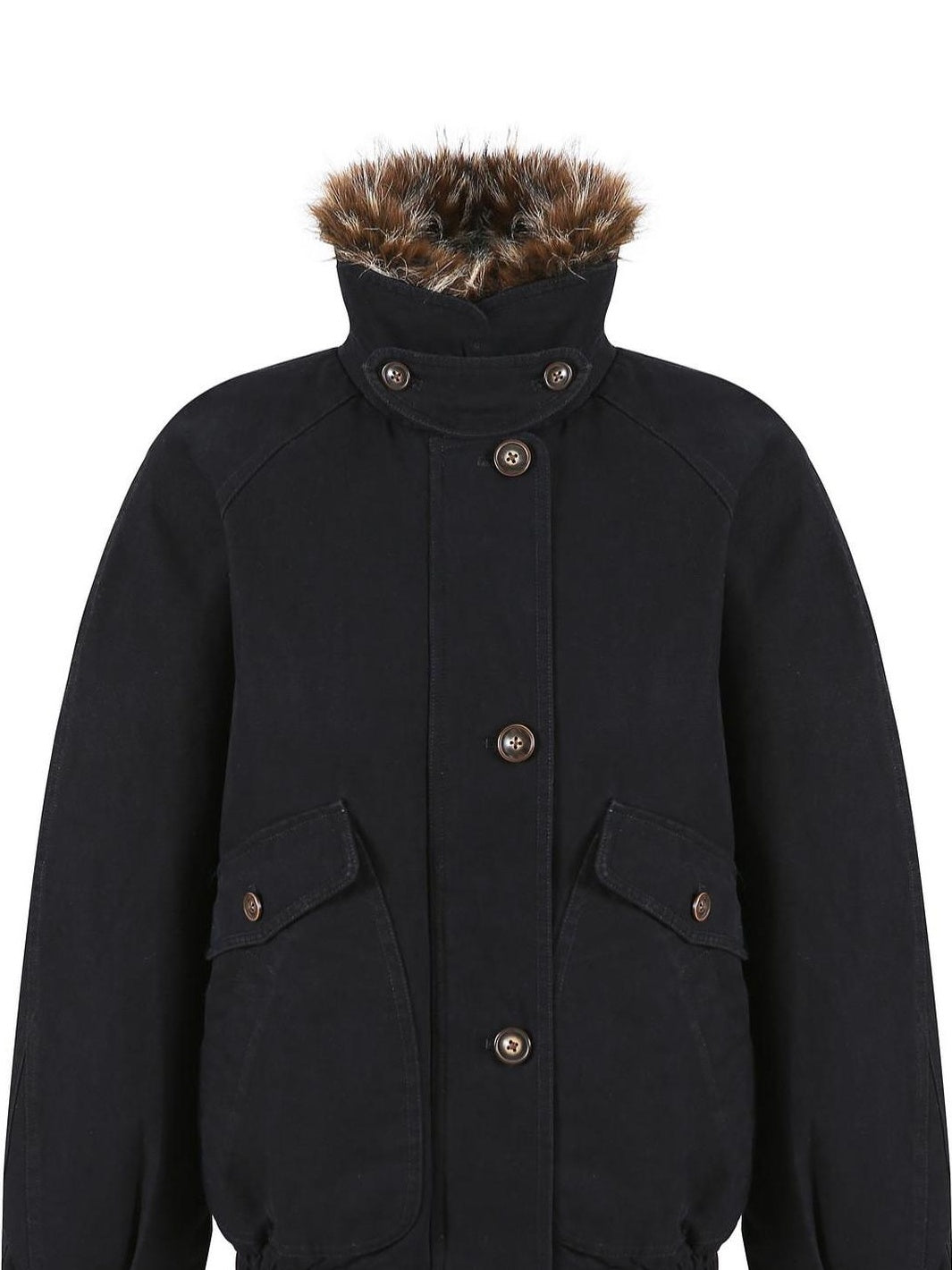 fano Warm 90% White Duck Down Fur Collar Loose High Waist Minimal Black Down Jackets