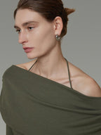 unspoken Breathable Soft Viscose Blend Slim Knit Long Sleeve Boat Neck Workwear Blouses
