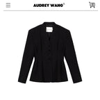 audreyyang_Waist_Cinch_Slim_Casual_V-neck_Single_Breasted_Women_Office_Black_Wool_Coats_MISSTT