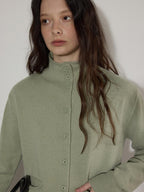Lofi choose Soft Wool Blend Rolled Edge Loose Office Knit Button Long Sleeve Cardigans