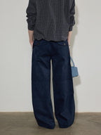 Lofi choose High Waist Stretch Wide Leg Zip Office Casual Women Brown Navy Straight Pants