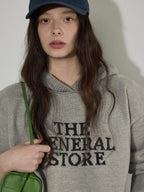 Lofi choose Cozy Knit Colorblock Letter Pullover Commuter Oversized Women Long Sleeve Hoodie