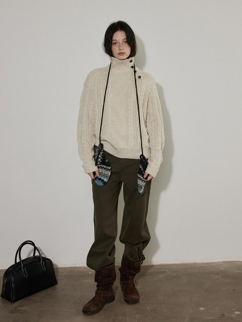 Lofi choose High Waist Washed Vintage Olive Zipper Fly Non Stretch Women Wide Leg Jeans