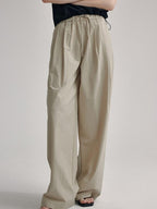 fano High Waist Tailored Minimalist Commuter Nylon Blend Pockets Straight Pants