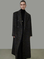 unspoken Warm Thick Double Breasted Long Loose Fit Minimalist Office Charcoal Wool Coats