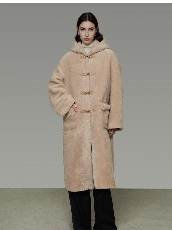 unspoken Warm Hooded Loose Mid Length Pocketed Commuter Women Light Camel Long Coats