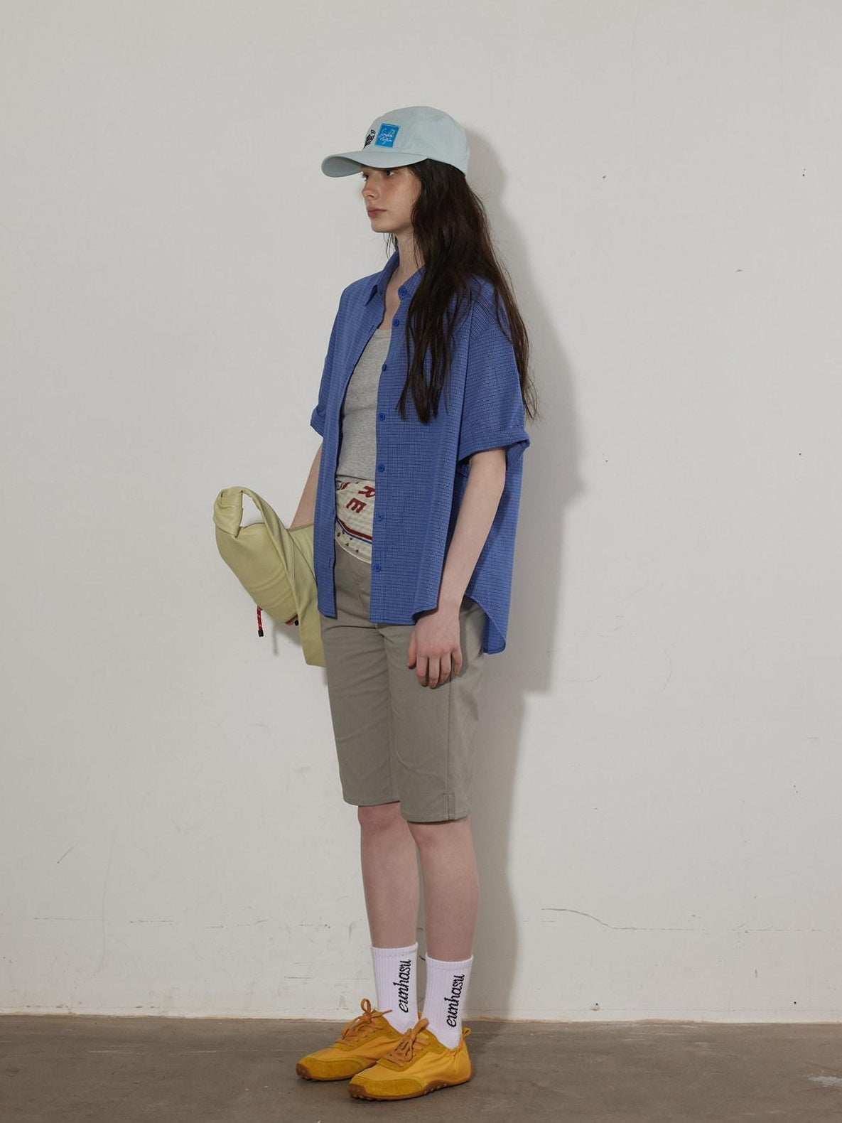 Lofi choose Lightweight Embroidered Plaid Button Down Loose Commuter Short Sleeve Women Shirts