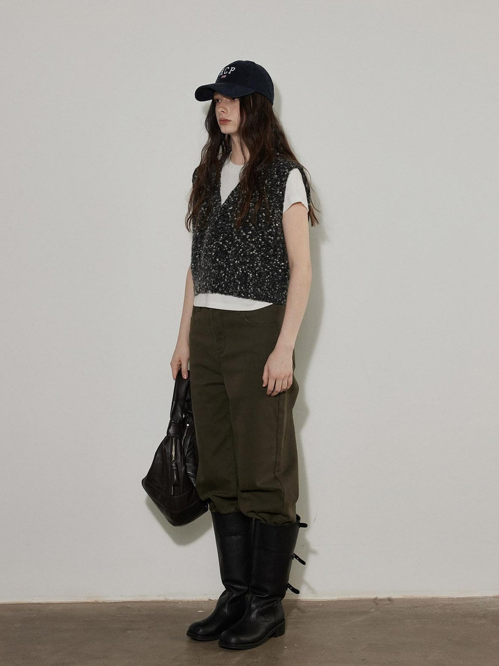 Lofi choose High Waist Washed Vintage Olive Zipper Fly Non Stretch Women Wide Leg Jeans