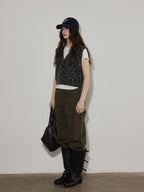 Lofi choose High Waist Washed Vintage Olive Zipper Fly Non Stretch Women Wide Leg Jeans