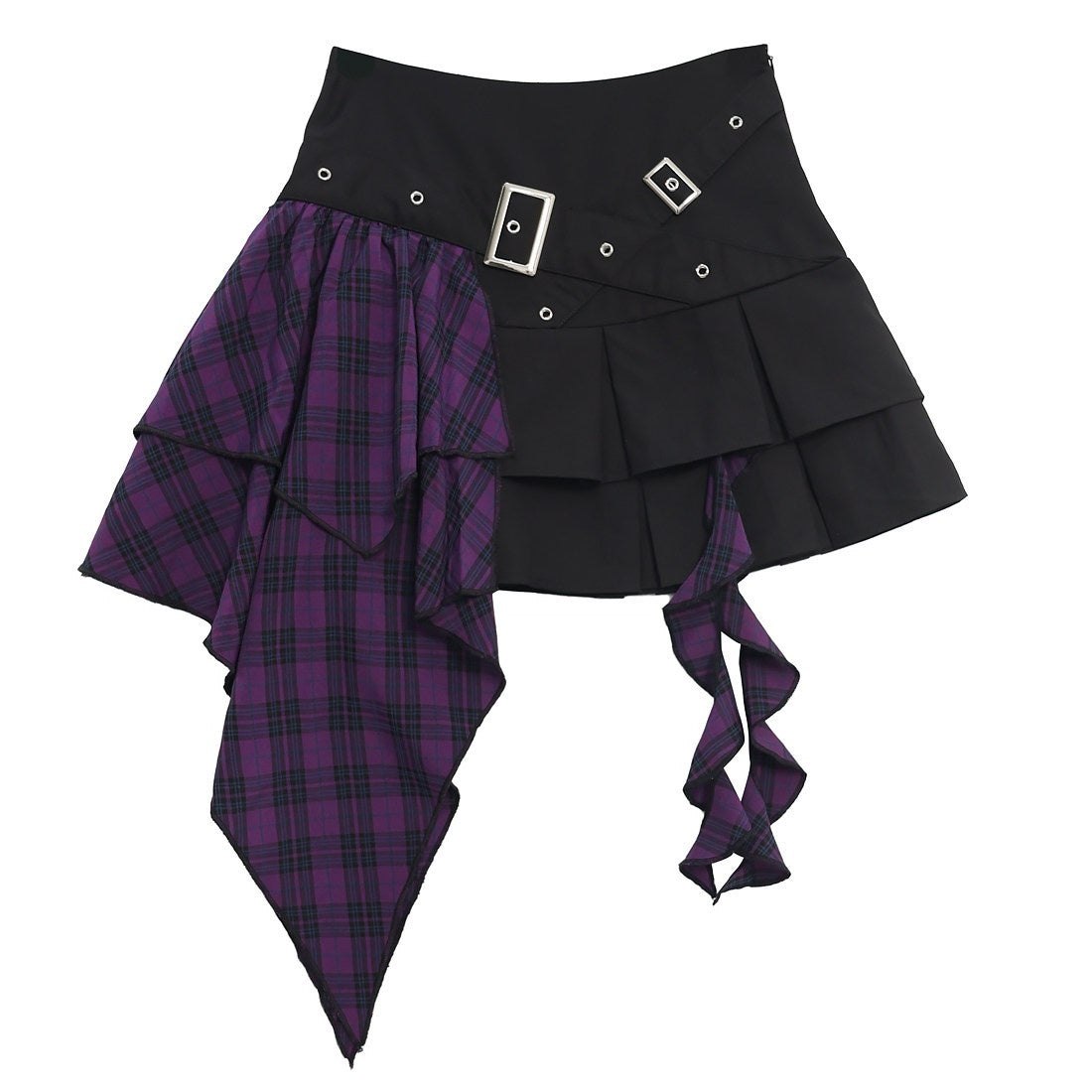 catwish_Purple_Ripped_Knit_Batwing_Cropped_Women's_Acrylic_Top_&_Skirt_Sets_1051847414603_MISSTT