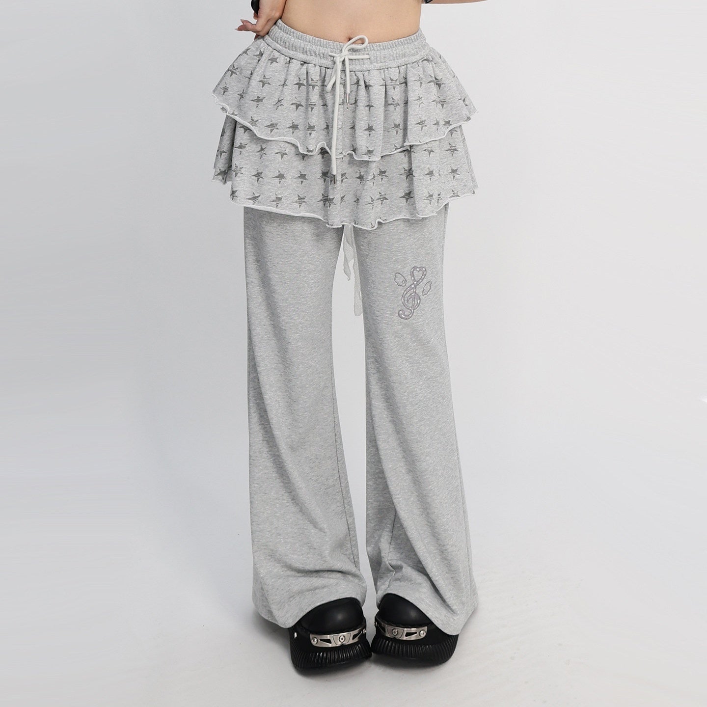 catwish_Star_Print_Drawstring_Low_Waist_Ruffled_Women's_Cotton_Wide-leg_Pants_1028569065537_MISSTT