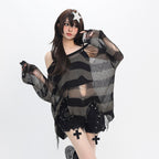 catwish_Striped_Distressed_Knit_Women's_Acrylic_Long_Sleeve_T-shirts_1046788371487_MISSTT
