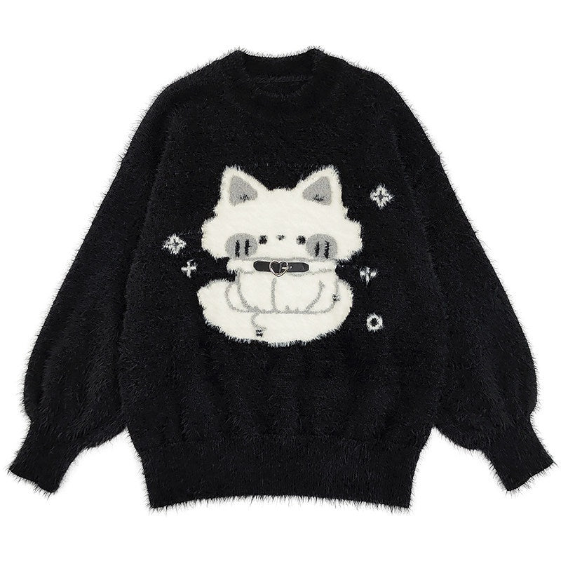 catwish_Thick_Leather_Button_Heavy_Embellished_Cat_Motif_Women's_Faux_Mink_Sweaters_694187928418_MISSTT