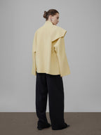 unspoken Minimal Commuter Short Straight Fit Women Cream Yellow S M Wool Coats