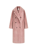 unspoken Thick Warm Tailored Straight Cut Double Breasted Long Women Wool Coats