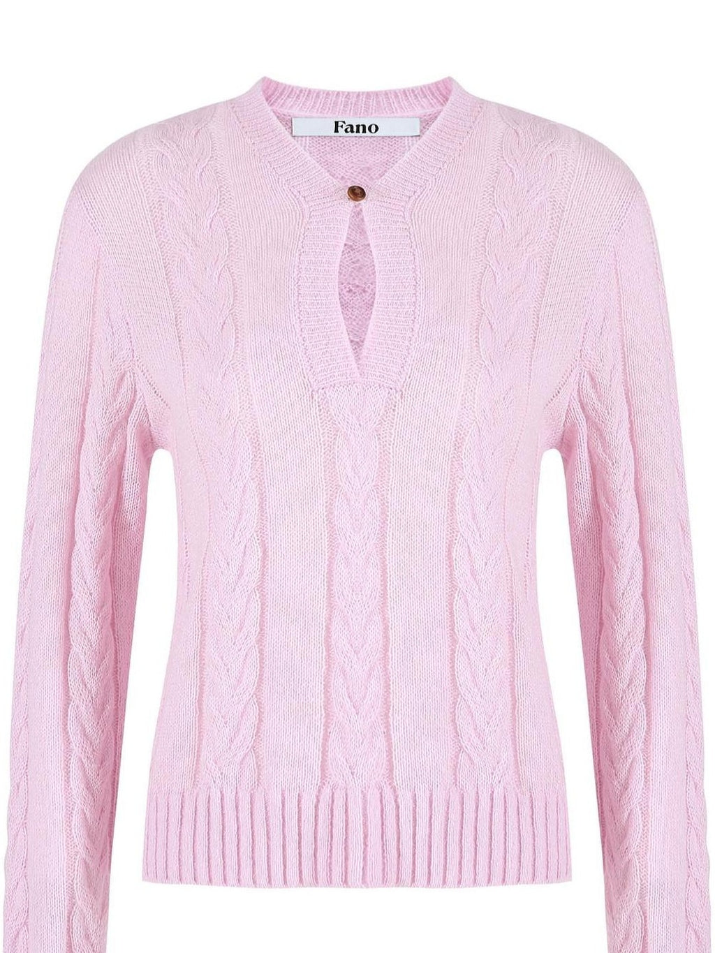 fano Warm V-neck Button Detail Minimal Commuter Fit Pink Women Acrylic Blend Sweaters
