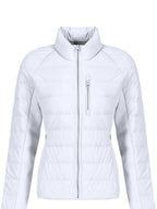 fano 90 Percent Goose Down Slim Stand Collar Zipper Women Light Gray Down Jackets
