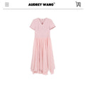 audreyyang_Refined_Solid_V-neck_Natural_Waist_Short_Sleeve_Casual_Polyester_Maxi_Dresses_MISSTT