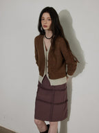 Lofi choose Faux Two Piece Layered Loose Fit V-neck Button Front Office Women Knit Cardigans