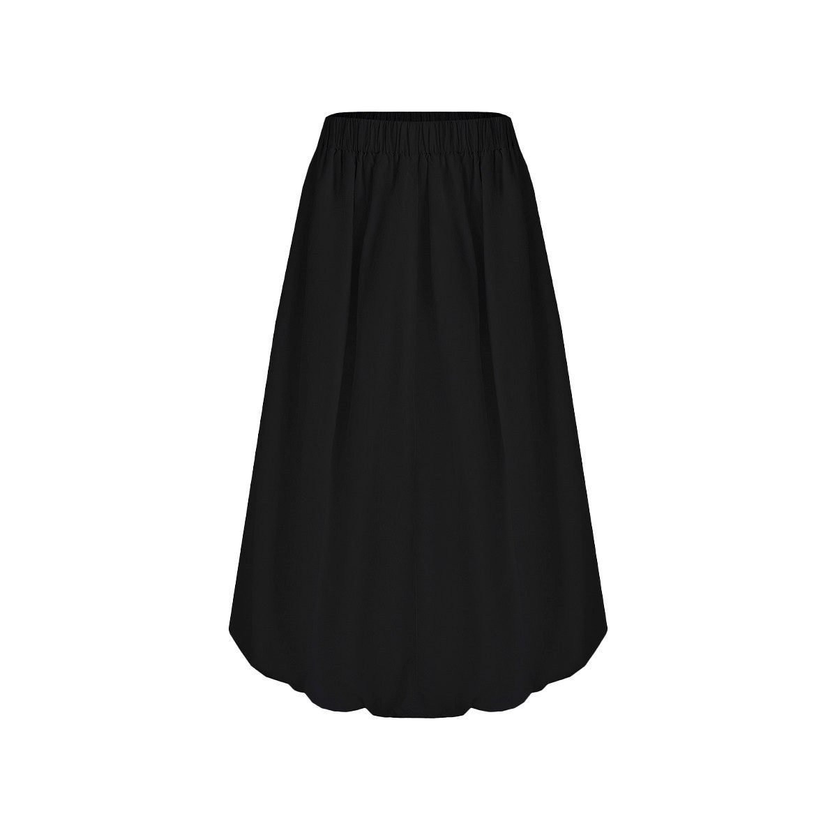 fano_Lined_Press_Pleat_A_Line_Bubble_Mid_Waist_Women_City_Black_White_Midi_Skirts_MISSTT