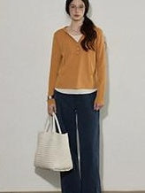 Lofi choose High Waist Washed Cotton Loose Office Women Waterwash Blue Wide Leg Jeans