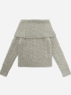 someone sometimes Wool Mohair Blend Oversized Casual Knit Pullover Women Dark Mist Green Sweaters