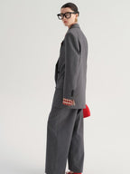 audreyyang Single Button Relaxed Fit Polyester Office For Women Long Sleeve Solid Blazers