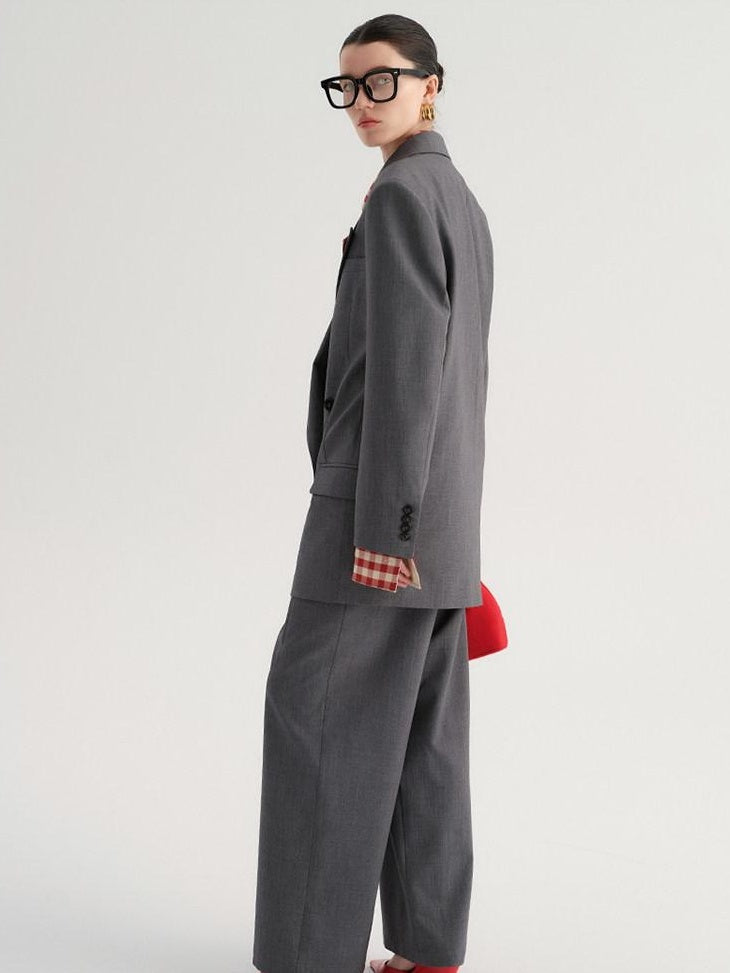 audreyyang Single Button Relaxed Fit Polyester Office For Women Long Sleeve Solid Blazers