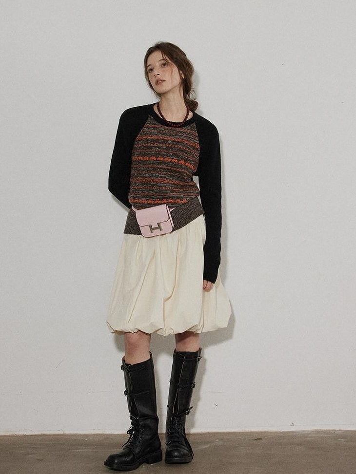 Lofi choose High Waist Irregular Hem Loose Fit Workwear Solid Beige Office Midi Skirts